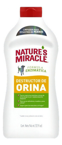 Nature's Miracle Desctructor Orina PLUS, Manchas Y Olores 946 Ml