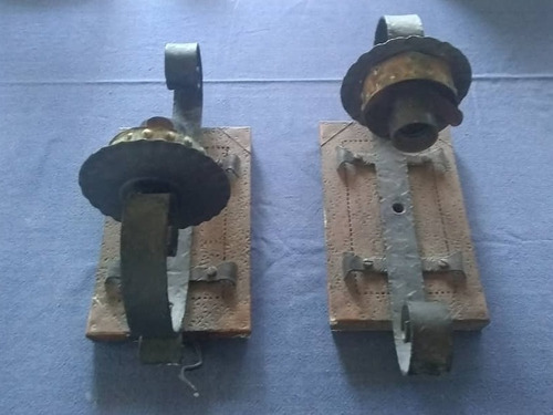 Lampara De Pared Aplique Hierro Y Madera (Usado)