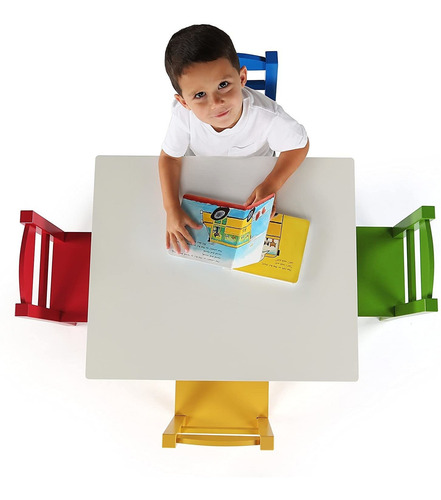 Tot Tutores Juego De Mesa Y 4 Sillas De Madera Para Niños, E