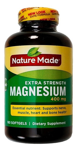 Magnesio 400 Mg Nature Made 180 Capsulas Blandas Sabor Neutro