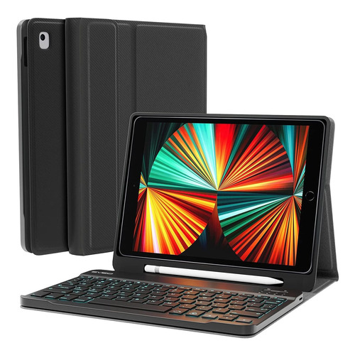 Funda Con Teclado Para iPad 10.2 (8a 7a Gen) Eveo Bluetooth