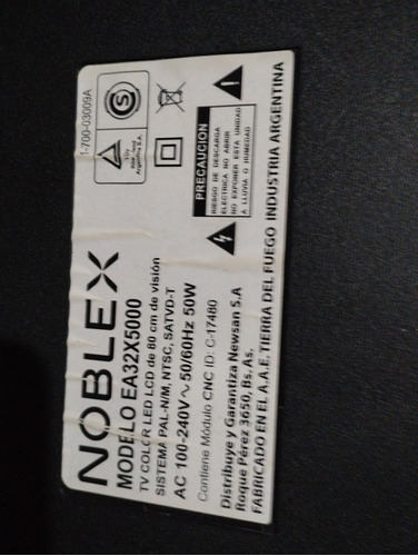 Botonera Tv Noblex Ea32x5000