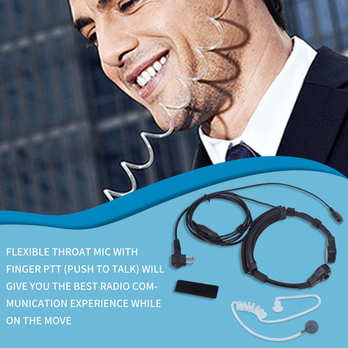 Mox Auriculares Throat Mic MiniPhone Covert Acoustic Tube F