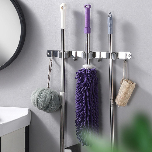 Soporte De Pared Para Organizador De Escobas Organizador Adh