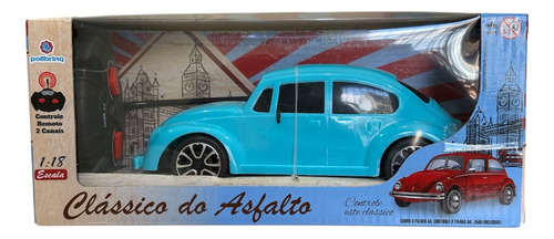 Carrinho Controle Remoto Fusca Azul - Polibrinq