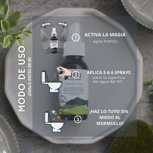 Imagen 4 de 6 de Aromatizante Para Baño Wc Portátil Popidu Limón Elimina Olor