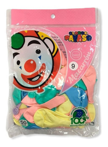 Globos Payaso Macarron No.9 50 Piezas