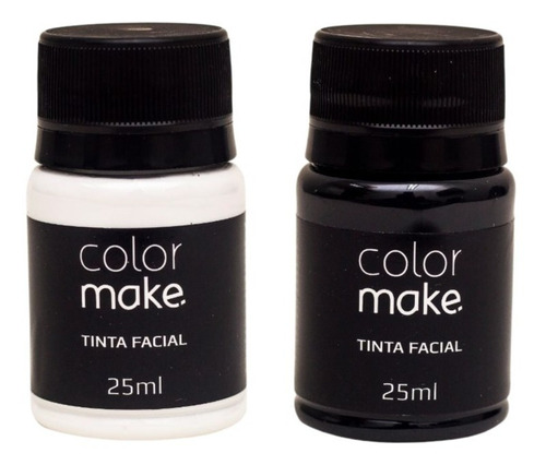 Tinta Facial Color Make Liquida Branco E Preto De 25ml Cada