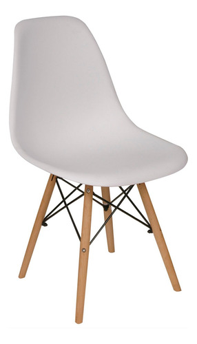 Silla de comedor Makom Eames, estructura color blanco, 1 unidad