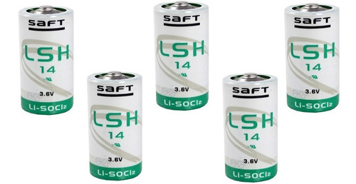 Bateria Saft Lsh14 Rh14 3,6v Lithium (li-socl2) C - Kit 5 Pç