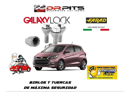 Set 4 Tuercas Seguridad Chevrolet Spark Antirrobo