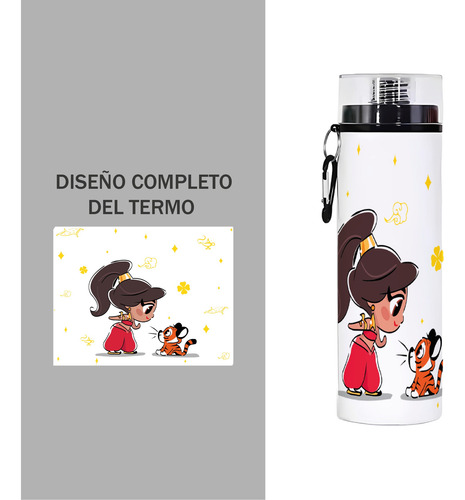 Termo Cilindro Princesas Botella 750ml Jazmine 2