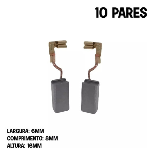 Carvão Esmerilhadeira Dewalt Dwe 4020 / 4120 Kit C/ 10 Pares