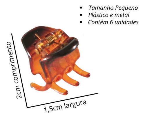 Mini Prendedor Cabelo Linha Daily Piranha 6un Marco Boni