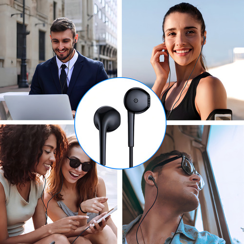 Manos Libres 3.5mm Audifonos Alambrico Con Microfono1hora Negro