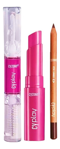 Set X 3 Cy Play Cyzone (secret Lash +  Lápiz Negro + Glow)