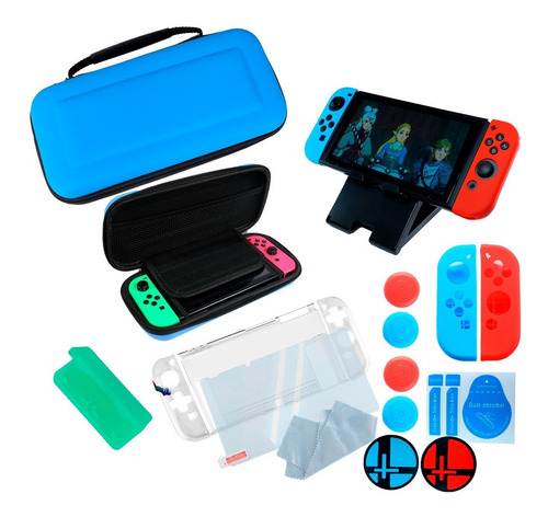 Kit Para Switch Estuche Protector Portatil Rigido