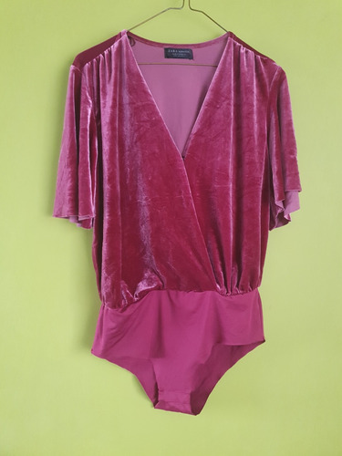 Bodysuit De Terciopelo Zara Pink