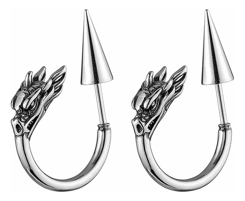 Aretes Retro Cabeza Dragon Serpiente Para Hombres Y Mujeres