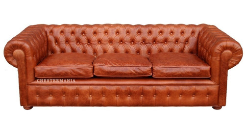 Sillon Chesterfield Sofa Chester De Cuero Vacuno Original