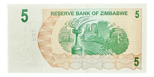 Zimbabwe - 5 Dolares - Año 2007 - P #38 - Africa - Cheque
