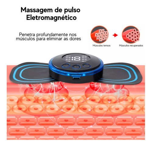 Kit 3 Massageador Portátil Recarregável Dores Pescoço Coluna