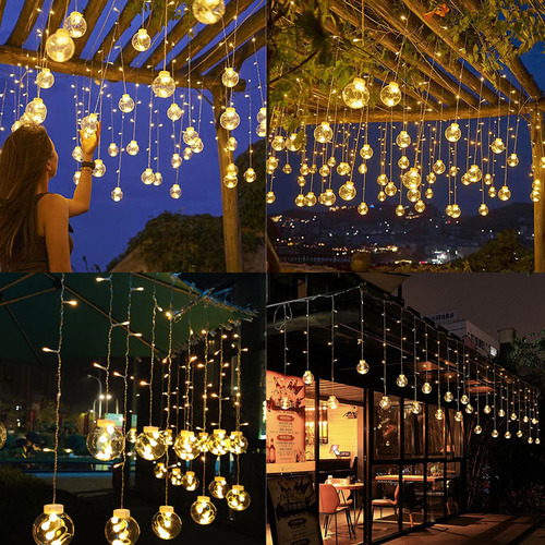 Cortina Led Impermeable Con Forma De Bola Solar Con Forma De
