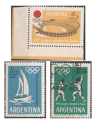 Argentina Gj 1281/3 18 Juegos Olímpicos De Tokio 689/0 Ae 99