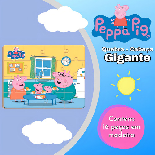 Puzzle gigante de Peppa Pig con piezas de madera - Nig