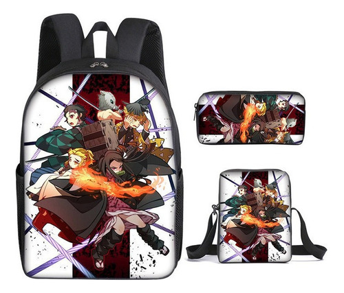 Fwefww Mochila Cazavasos Kochou Shinobu, Mochila Escolar 3 Piezas