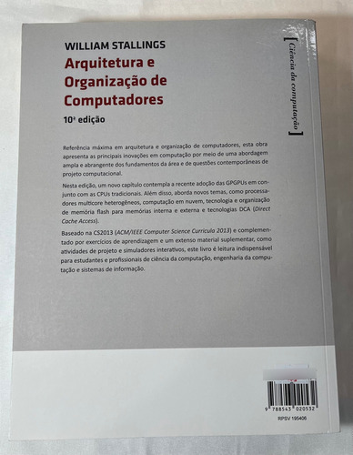 Livro Arquitetura E Organização De Computadores
