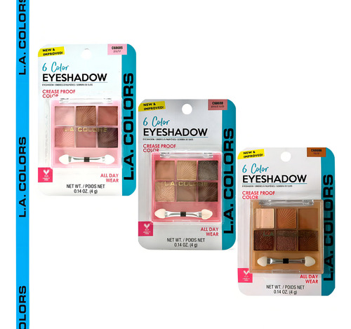 Sombra Para Ojos 6 Colors Eyeshadow En Polvo La Colors Color de la sombra Playful