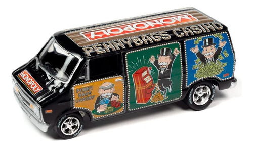 Johnny Lightning 1976 Dodge Van Miniatura Token Monopoly Cor Preto