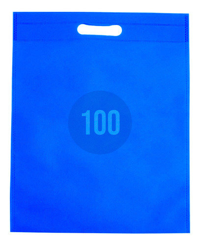 100 Bolsas Tnt De Genero 31x25 Reciclable Azul 40grs