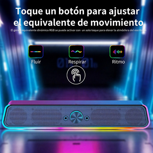 Altavoces Bocinas Pc Gamer Para Computadora Con Luces Rgb Iluminación Sincronizada, Sonido Surround 3d Profundo Y Claro, Conexión Usb/3.5mm Rápida Y Estable, Compatible Con Juegos, Música Y Vídeos
