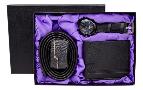 Set De Regalo Hom 3p Reloj Cinturon  Billetera