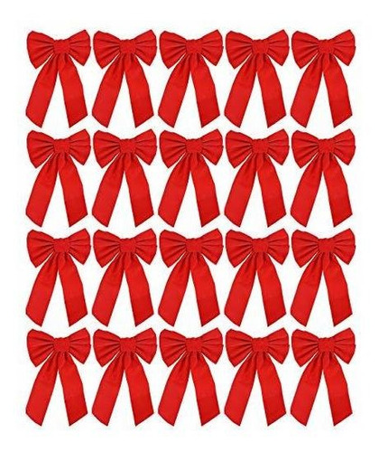 Terciopelo Rojo Arco De La Navidad De 9 Pulgadas X 16 Pulgad