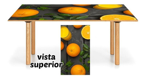 Vinilo Para Mesa Naranja Orange Fruta Comida Semilla M11