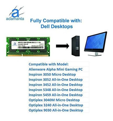 Memoria 8 Gb 1 Para Dell Alienware Inspiron Latitude Mhz
