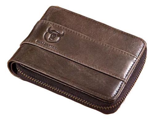 Bullcaptain-cartera De Cuero Rfid Hombre, Monedero Billetera