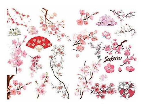 Pegatinas Adhesivas De Flores De Cerezo Sakura Japones Rosa