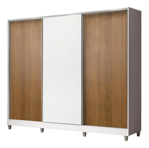 Guarda Ropa Closet Madesa Royale 3 Puertas Con Pies Color Blanco/Marrón