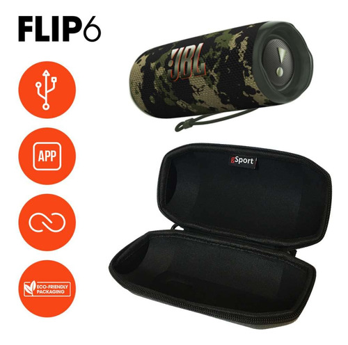 Portable Speaker Jbl Flip 6 Waterproof W/ Gsport Case Red