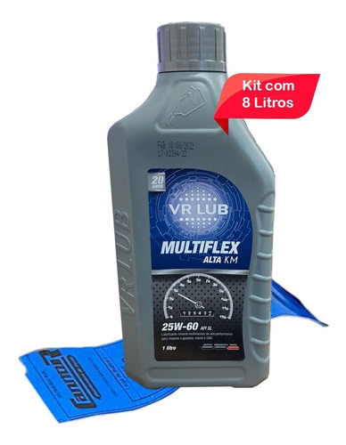 Oleo 25w60 Mineral Vr Multiflex Alta Quilometragem 8 Litros