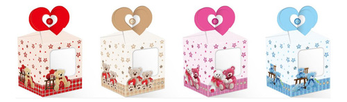 12 Cajas De Regalo Con Ventana 14x11x11cm Bebe San Valentin