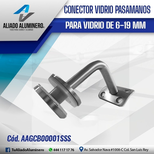 Conector Vidrio Pasamanos,  Para Vidrio De 6-19mm