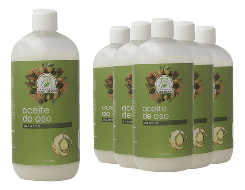  Shampoo Capilar De Aceite De Oso (500ml) 6 Pack