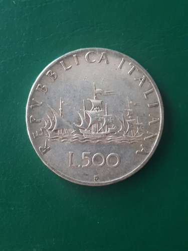 Moneda Italia 1958 R 500 Lira Plata Excelente