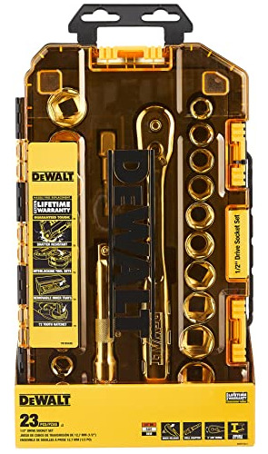 Juego Matraca Y Dados De 1/2 Dewalt, Dwmt73813 23 Pza