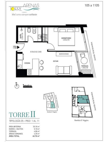 Imagen 11 de 30 de Apto De 1 Dormitorio , Terraza Al Frente.
